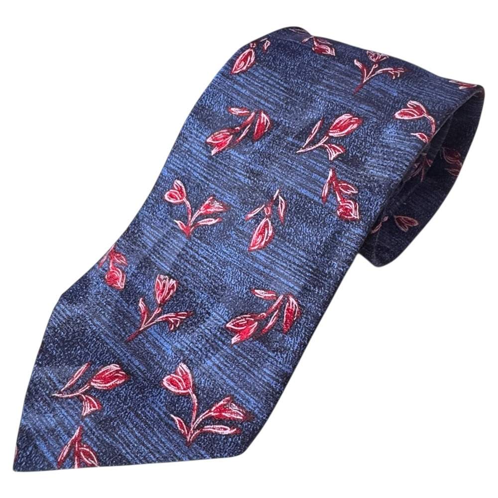 Vogue Italia Mens Tie Blue Floral Classic Necktie Elegant Formal Fashion‎